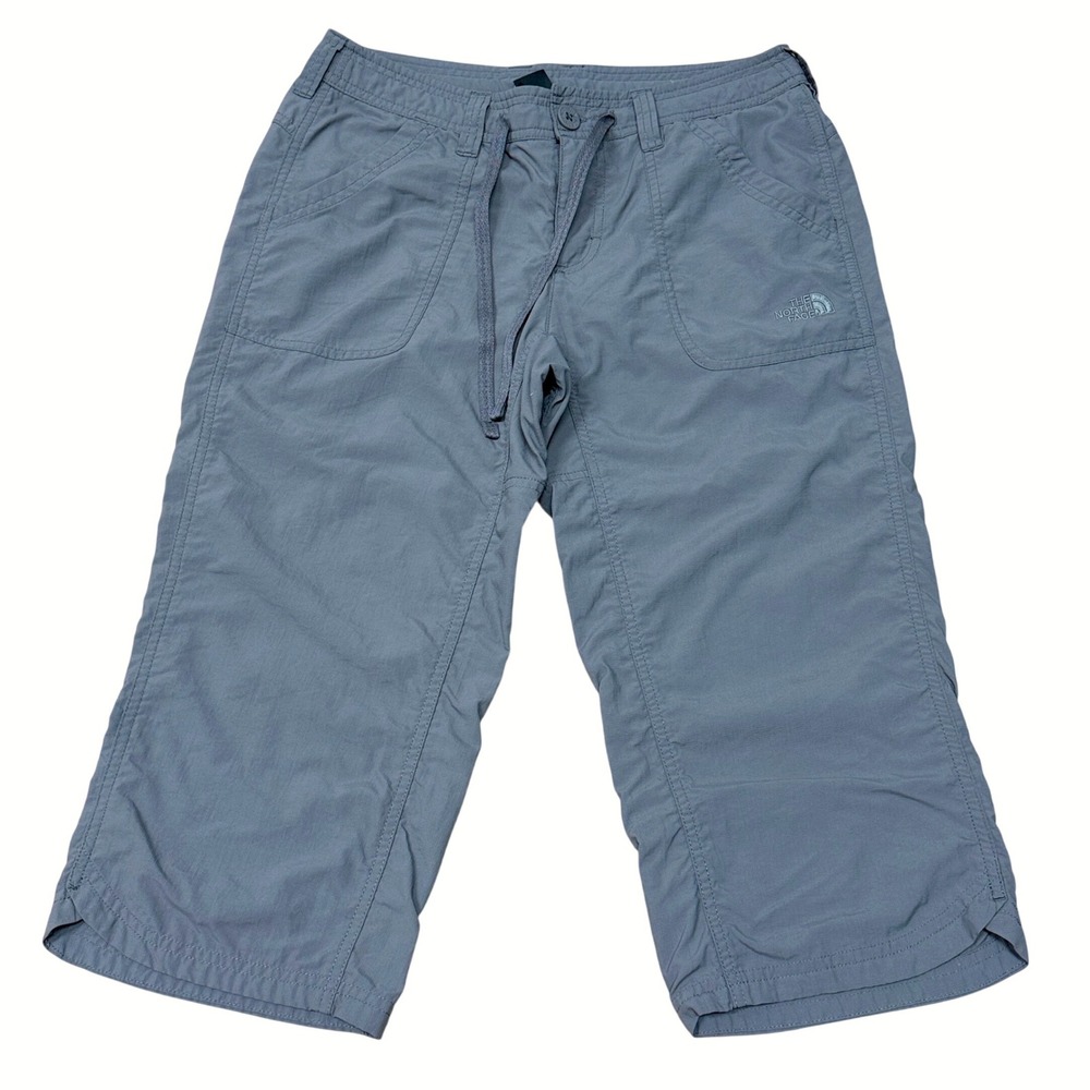 The North Face Hiking Capris Womens 4 Grey Lightweight Nylon Packable
